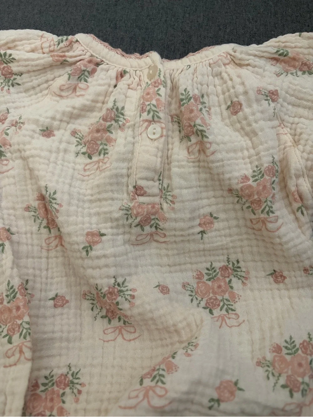 Pink Floral Cotton Baby One-Piece Bodysuit